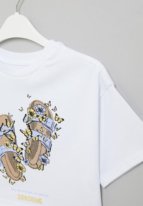 Rebel Republic - Boxy crop top - white