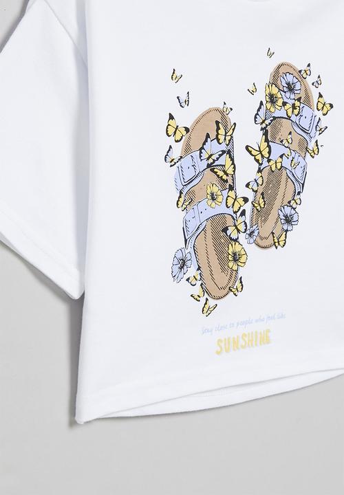 Rebel Republic - Boxy crop top - white