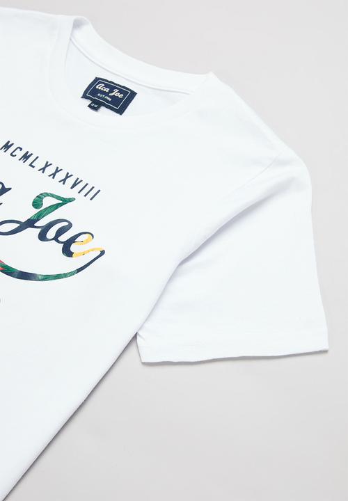Aca Joe - Boys aca joe floral logo print t-shirt - white
