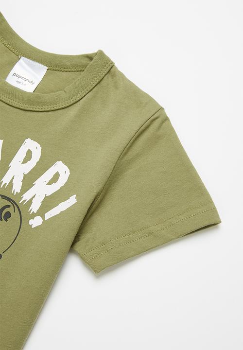 Pop Candy - Boys dino tee - olive