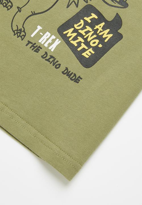 Pop Candy - Boys dino tee - olive