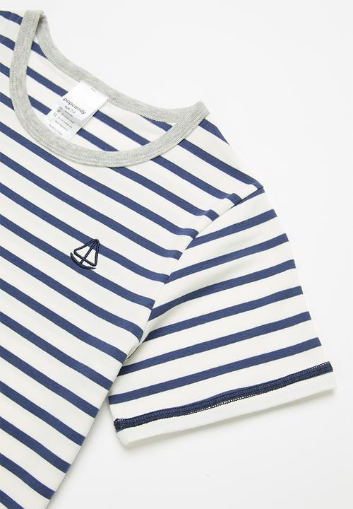 Pop Candy - Boys stripe tee - navy & white