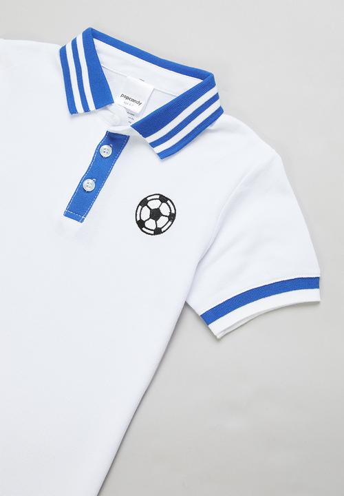 Pop Candy - Boys polo tee & shorts set - white & navy