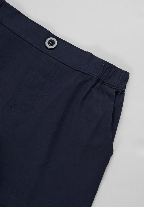 Pop Candy - Boys polo tee & shorts set - white & navy
