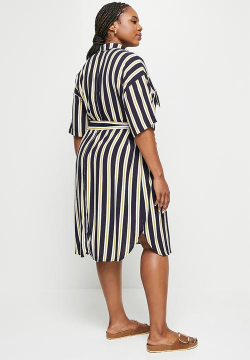 edit Plus - Belted shirt dress - multi 