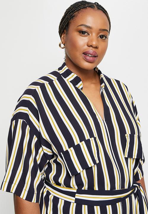 edit Plus - Belted shirt dress - multi 