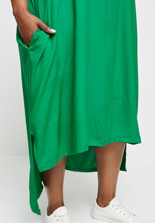 edit Plus - V-neck cacoon dress - emerald