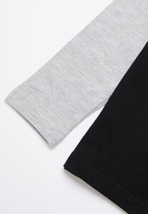 Pop Candy - Boys long sleeve dino tee - grey & black