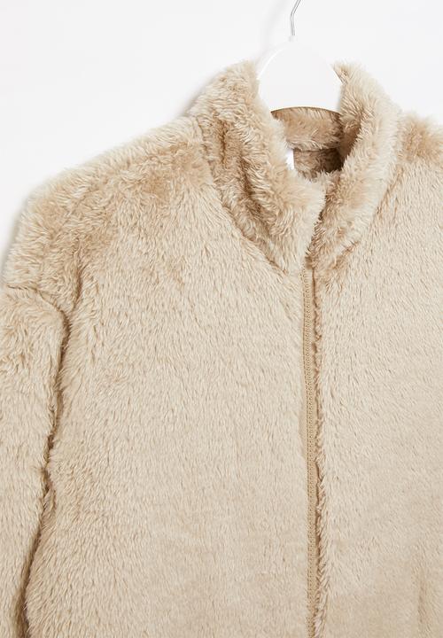 Pop Candy - Boys zip through jacket - brown