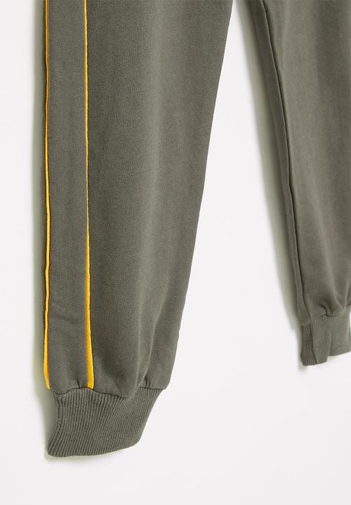 Pop Candy - Boys joggers - grey & yellow 