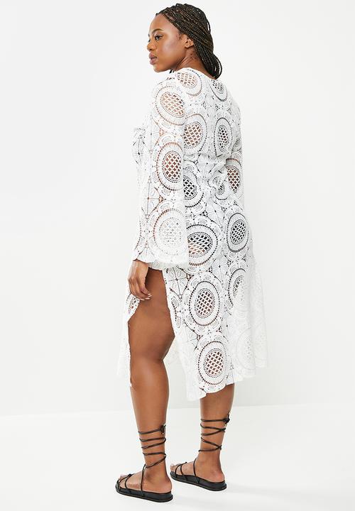 Me&B - Plus lace kaftan - milk