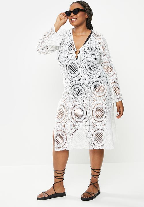 Me&B - Plus lace kaftan - milk