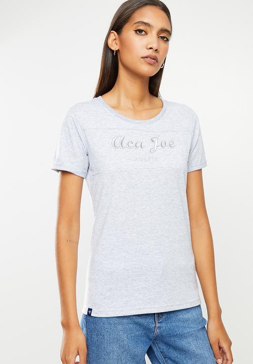 Aca Joe - Ladies aca joe cut & sew with 3d emb sj T-shirt - grey