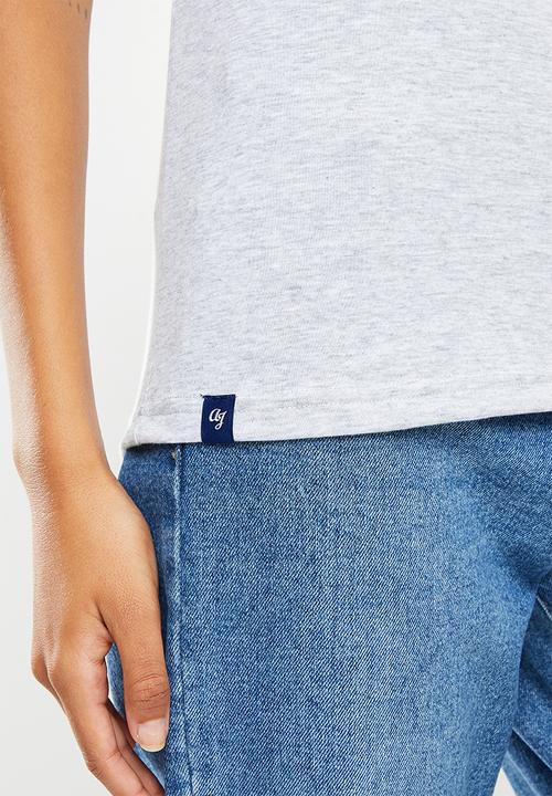 Aca Joe - Ladies aca joe cut & sew with 3d emb sj T-shirt - grey