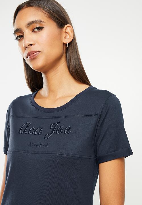 Aca Joe - Ladies aca joe cut & sew with 3d emb sj T-Shirt - navy