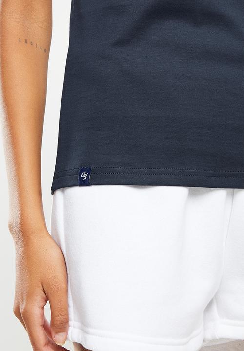Aca Joe - Ladies aca joe cut & sew with 3d emb sj T-Shirt - navy