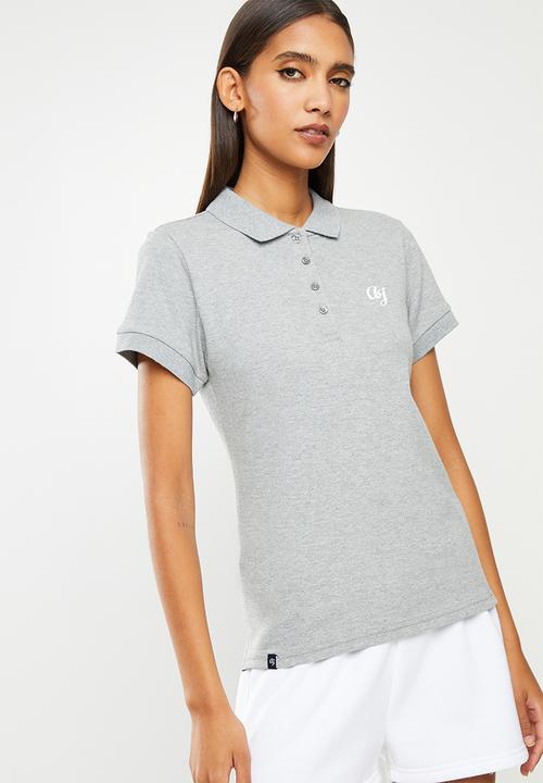 Aca Joe - Ladies aca joe small logo golfer - grey melange
