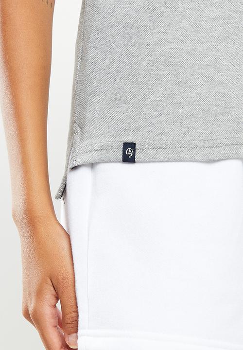 Aca Joe - Ladies aca joe small logo golfer - grey melange