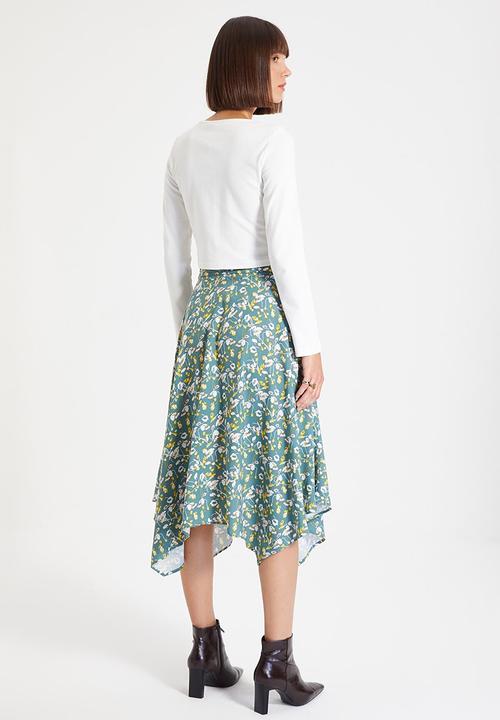 Trendyol - Belted skirt - green