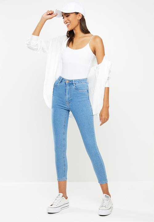 Cotton On - High rise cropped super stretch - lagoon blue 