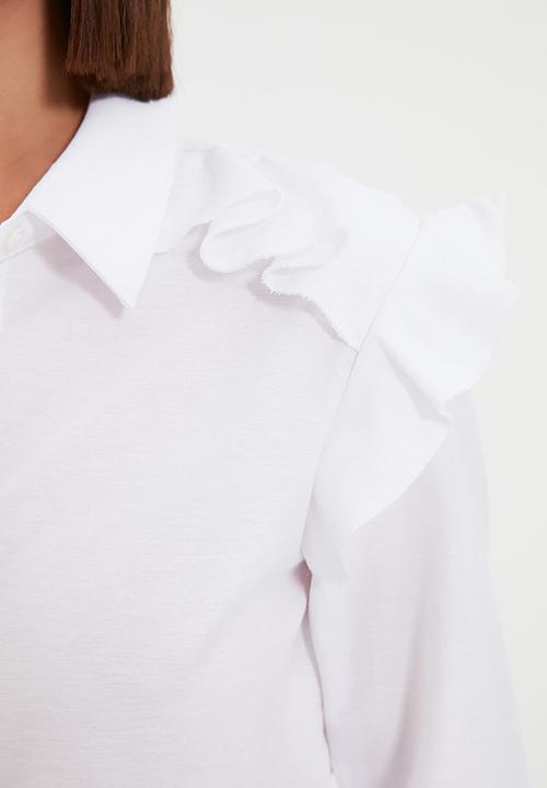 Trendyol - Shoulder detailed shirt - ecru
