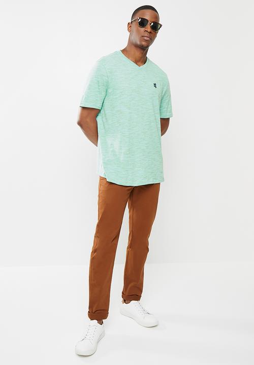 Pringle of Scotland - Injection v-neck tee - light blue & white