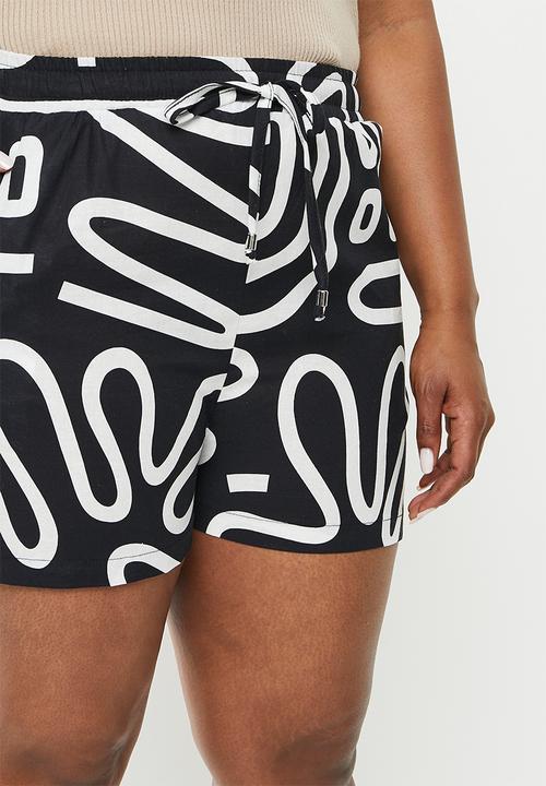 Me&B - Plus elasticated short - black squiggle