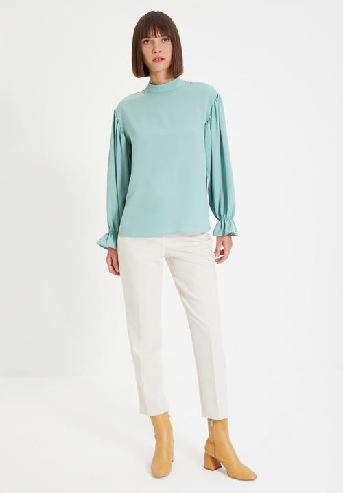 Trendyol - High collar blouse - mint