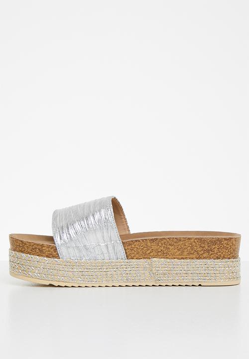 Butterfly Feet - Peacan 1 espadrille flatform sandal - silver