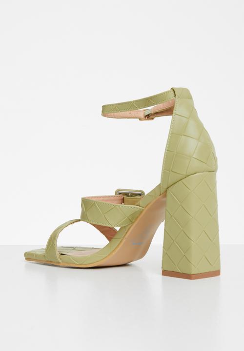 Plum - Ava plaited square toe ankle strap heel - mint