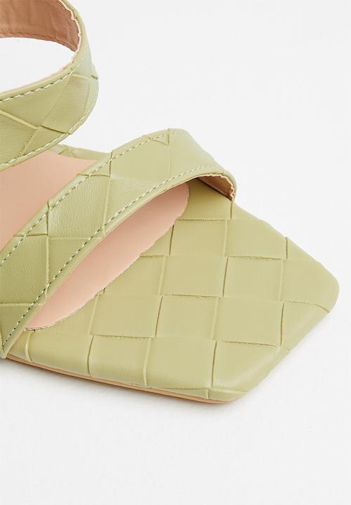 Plum - Ava plaited square toe ankle strap heel - mint