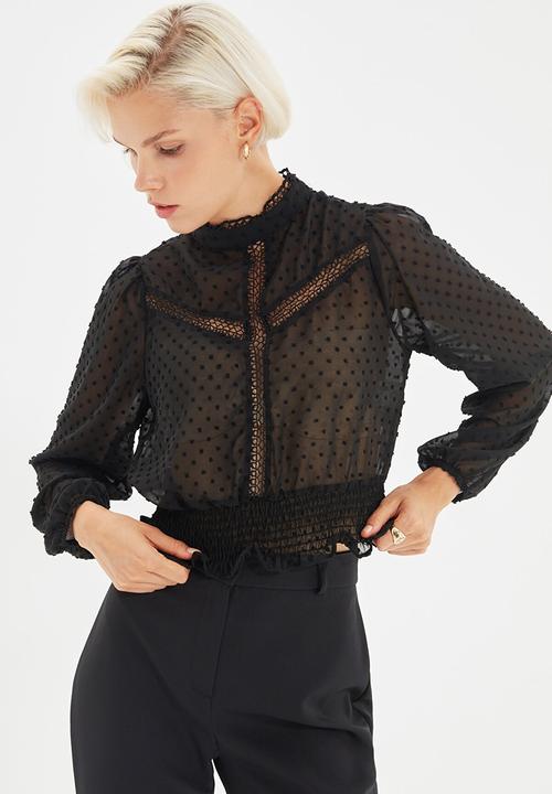 Trendyol - Gipple crop blouse - black