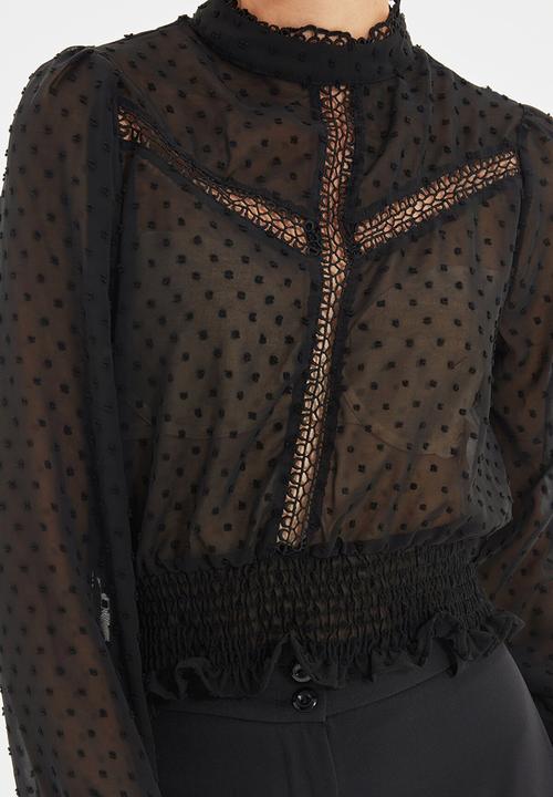 Trendyol - Gipple crop blouse - black