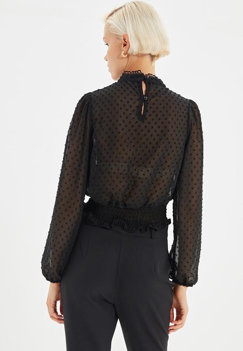 Trendyol - Gipple crop blouse - black