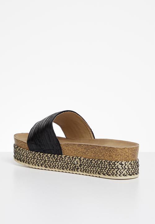 Butterfly Feet - Peacan espadrille flatform sandal - black