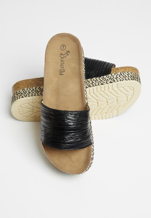 Butterfly Feet - Peacan espadrille flatform sandal - black