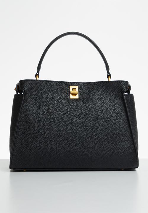 GUESS - Downtown chic turnlock satchel - black