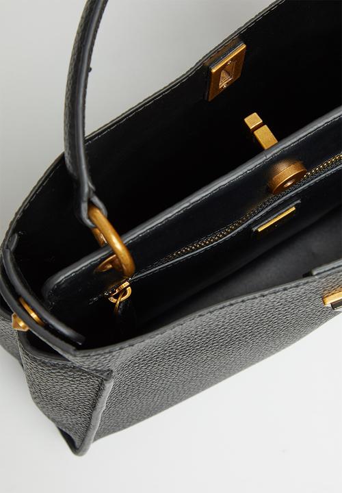 GUESS - Downtown chic turnlock satchel - black