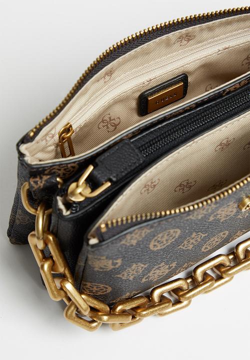 GUESS - Turin mini tri compartment top zip - mocha