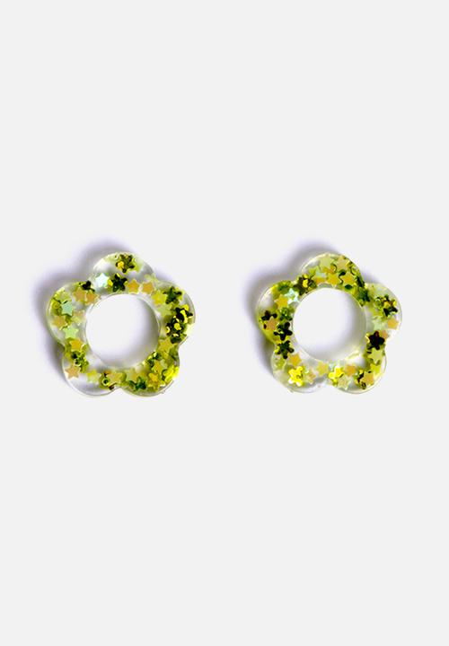 Pina Jewels - Daisy charm - green star confetti