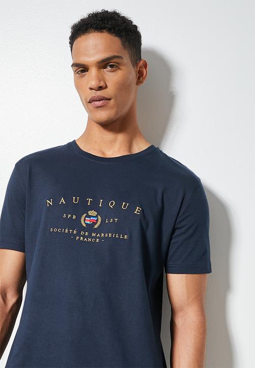 Superbalist - Nate embroidered nautique tee - navy