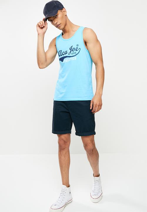 Aca Joe - Hd flat printed vest - button blue