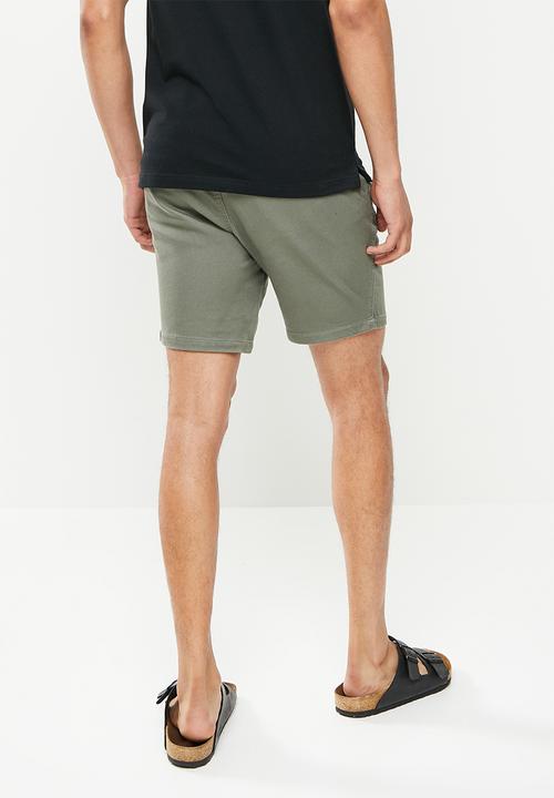 Aca Joe - Cotton poly stretch bermuda shorts - fatigue