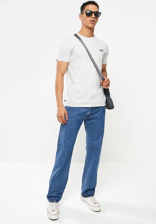 Superdry. - Ol vintage emb tee - silver birch feeder