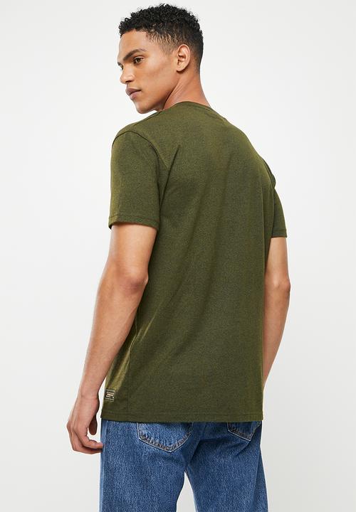 Superdry. - Military box fit graphic tee - black olive grit