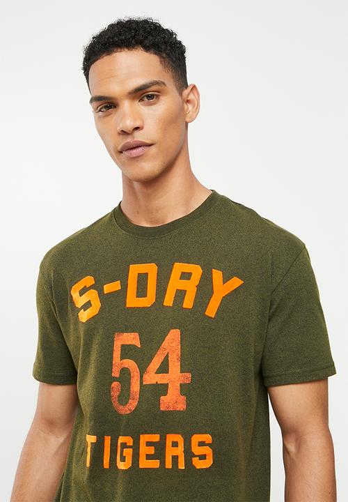 Superdry. - Military box fit graphic tee - black olive grit