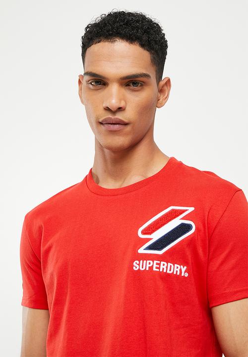Superdry. - Sportstyle chenille tee - risk red