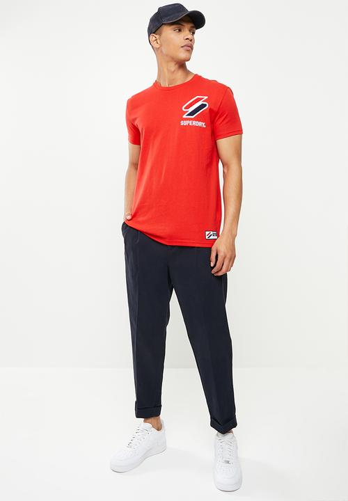 Superdry. - Sportstyle chenille tee - risk red