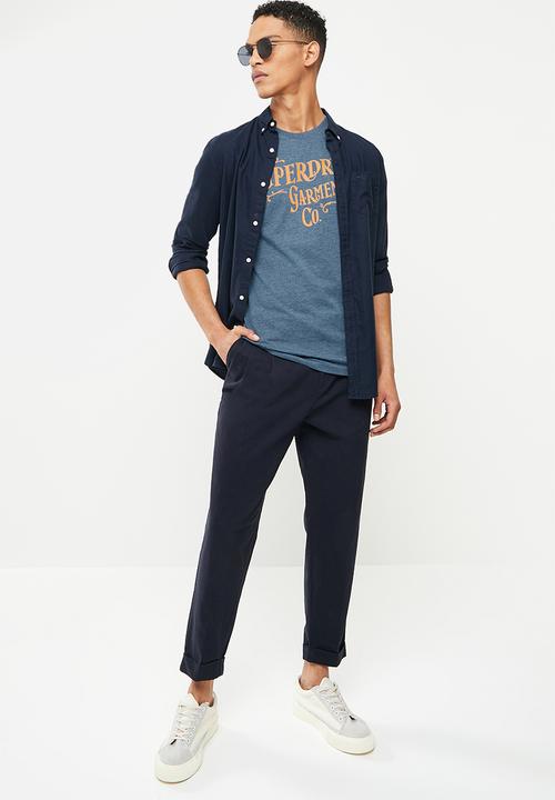 Superdry. - Ss workwear graphic tee - navy marl