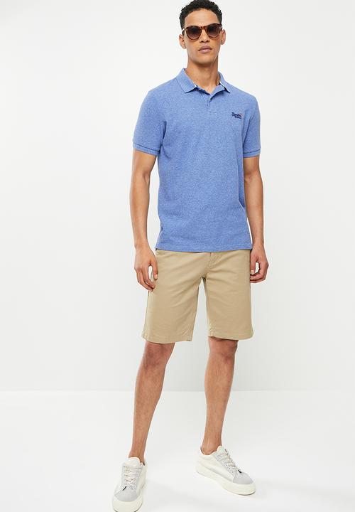 Superdry. - Short sleeve classic pique polo - bright blue grit